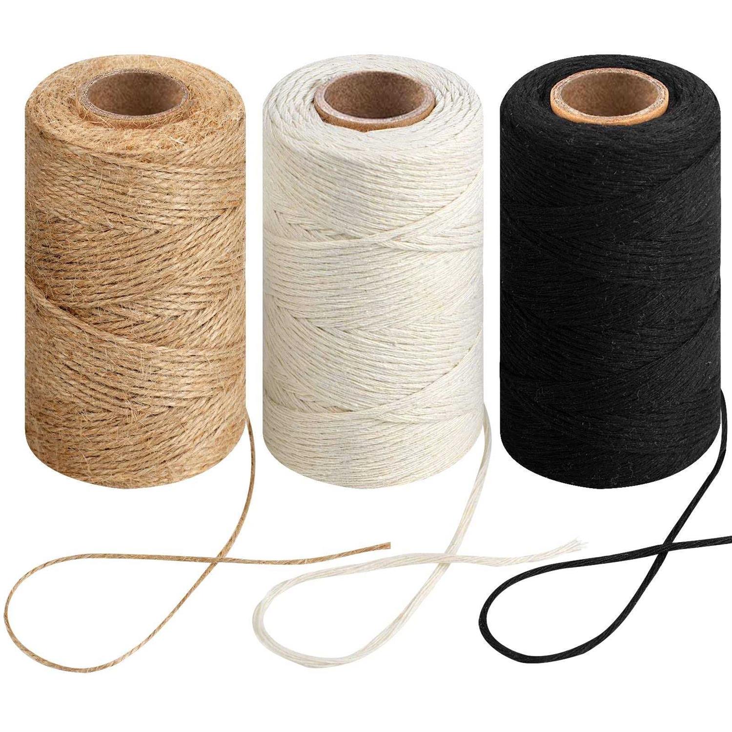 Joyberg 984 Ft Twine String Natural Jute Twine 2mm Thin White Cotton Twine Rope - Cheap Fitting