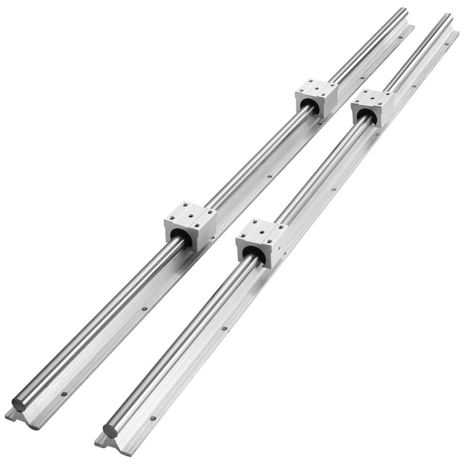 VEVOR Linear Guide Rail Set 1200mm 2 Pcs 47.2 Guide Rails and 4 Pcs Slide Blocks Linear Rails and Bearings Kit - Cheap Fitting
