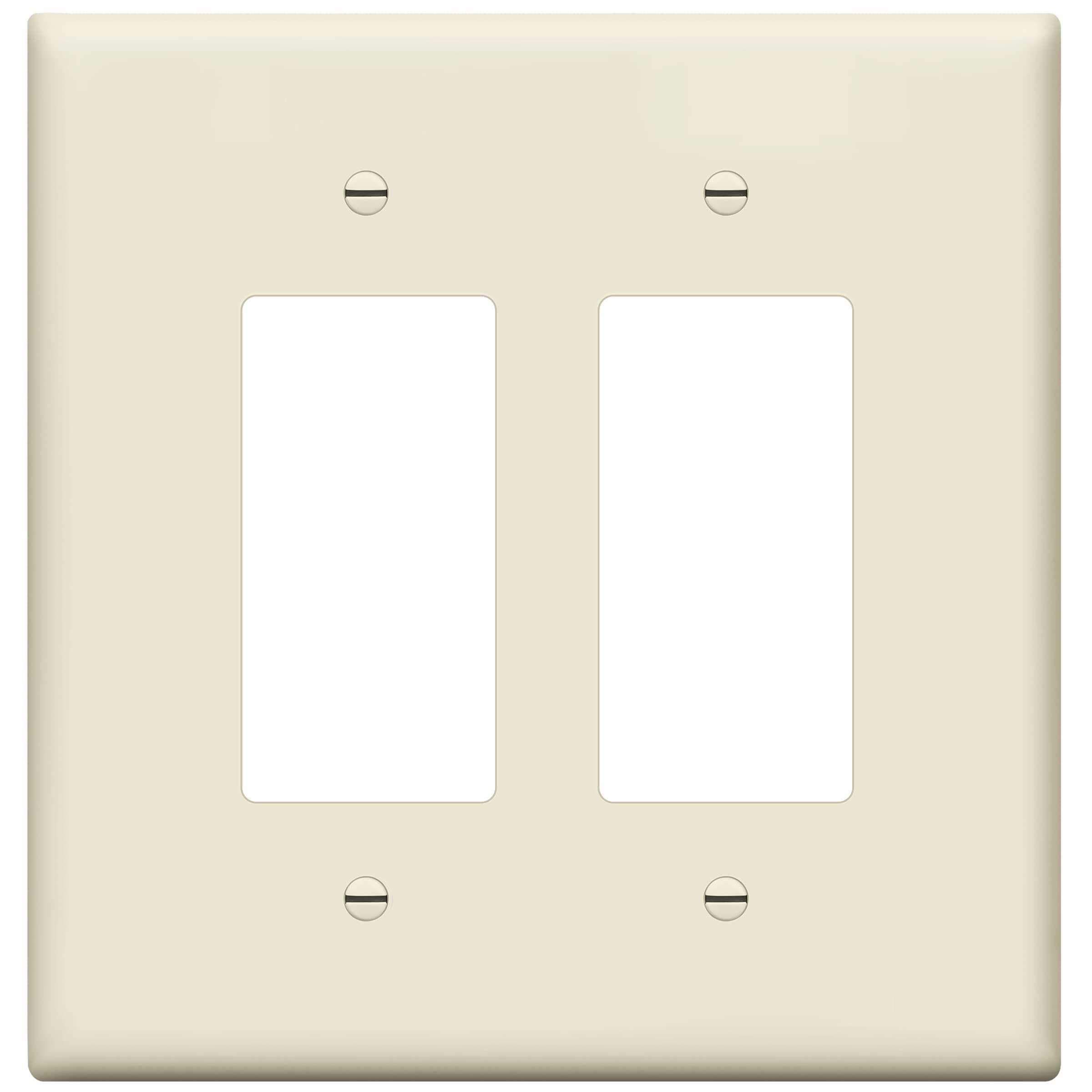 Enerlites Double Decorator Switch Cover Two Gang Outlet Wall Plate - Cheap Fitting