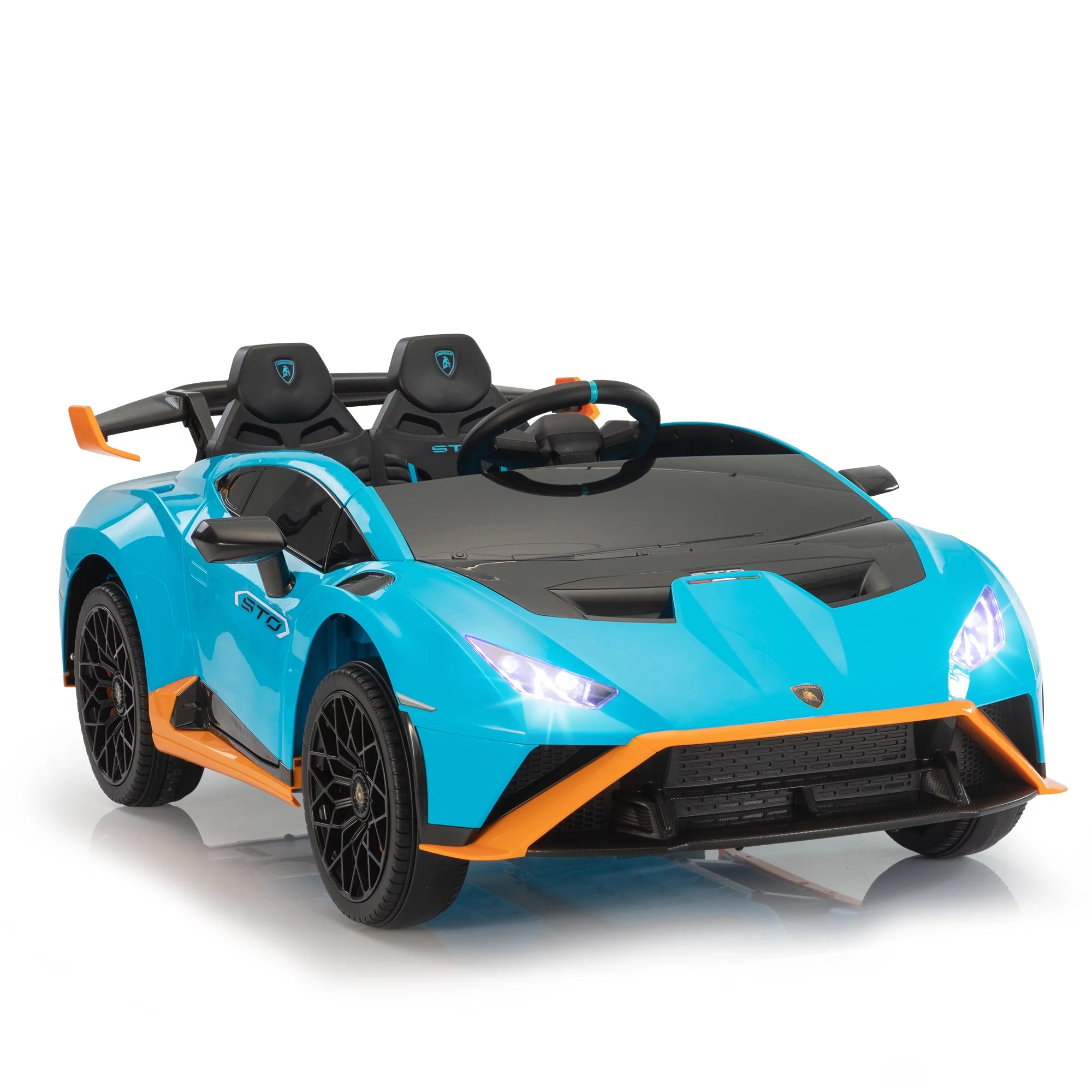 TOBBI 24V Lamborghini STO Licensed Kids Ride on Drift Car Gray Electric Car W/Remote Control LED Lights, up to 10 mph - Cheap Fitting