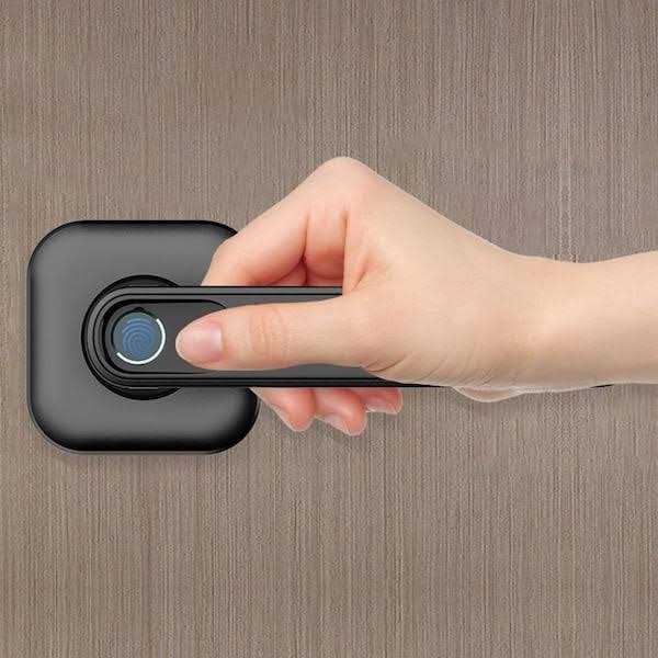 Defiant Satin Nickel Biometric Electronic Lever Door Lock - Cheap Fitting