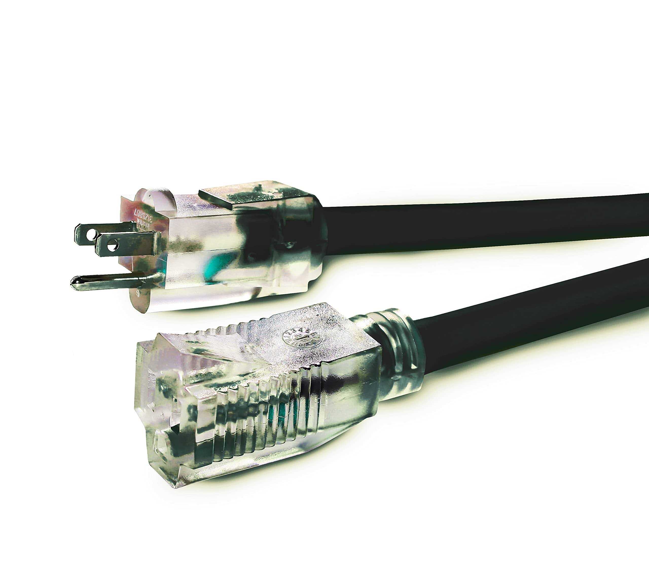 LifeSupplyUSA 12/3 200 ft. SJTW 8 Amp 125-Volt 1000-Watt Lighted End Indoor/Outdoor - Cheap Fitting