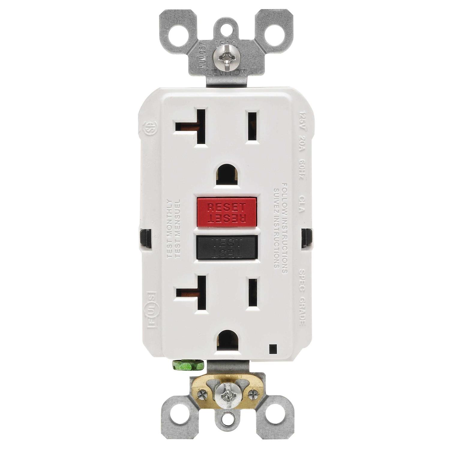 Leviton SmartlockPro Self-Test GFCI Outlet White R12-GFNT2-0RW - Cheap Fitting