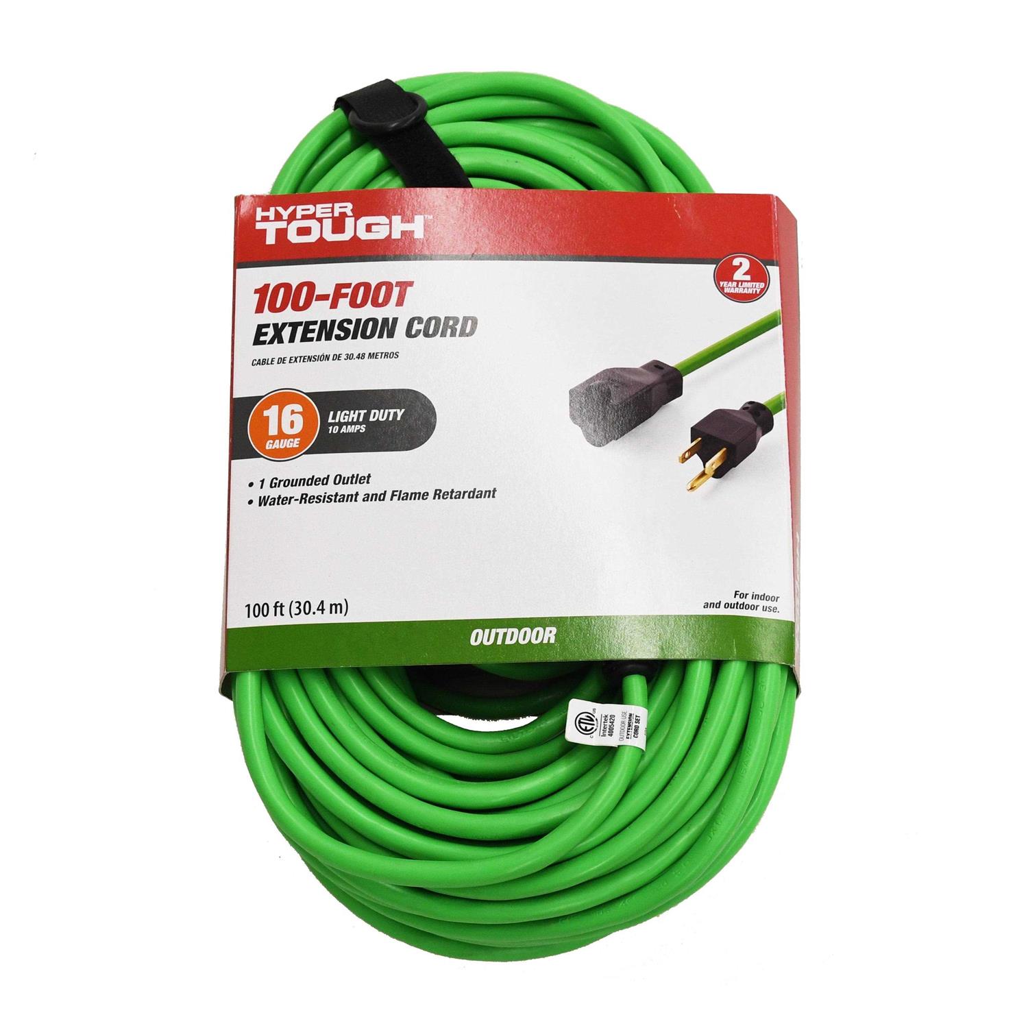 Hyper Tough 16/3 Outdoor Extension Cord - Cheap Fitting