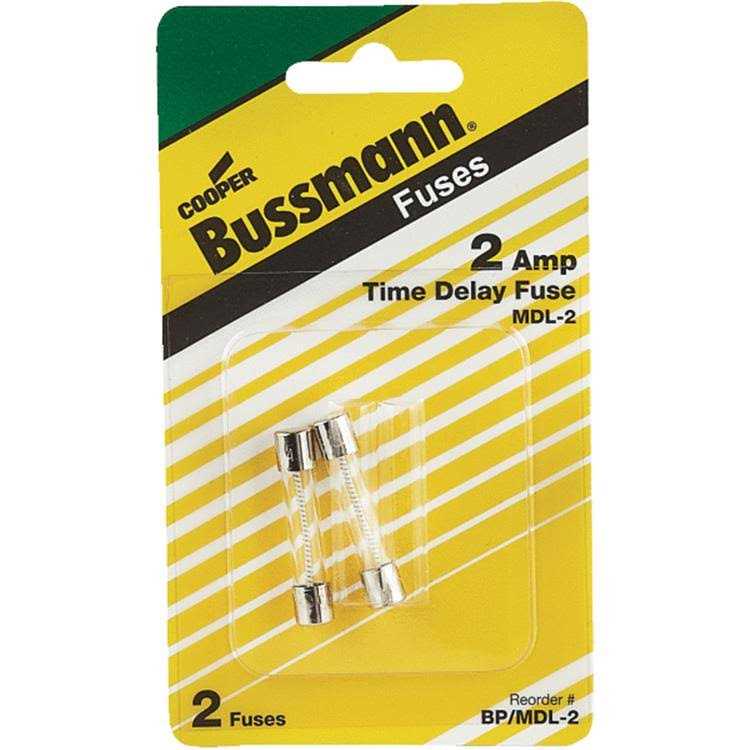 Bussmann BP/MDL-2 2 amps Time Delay Glass Fuse - Cheap Fitting