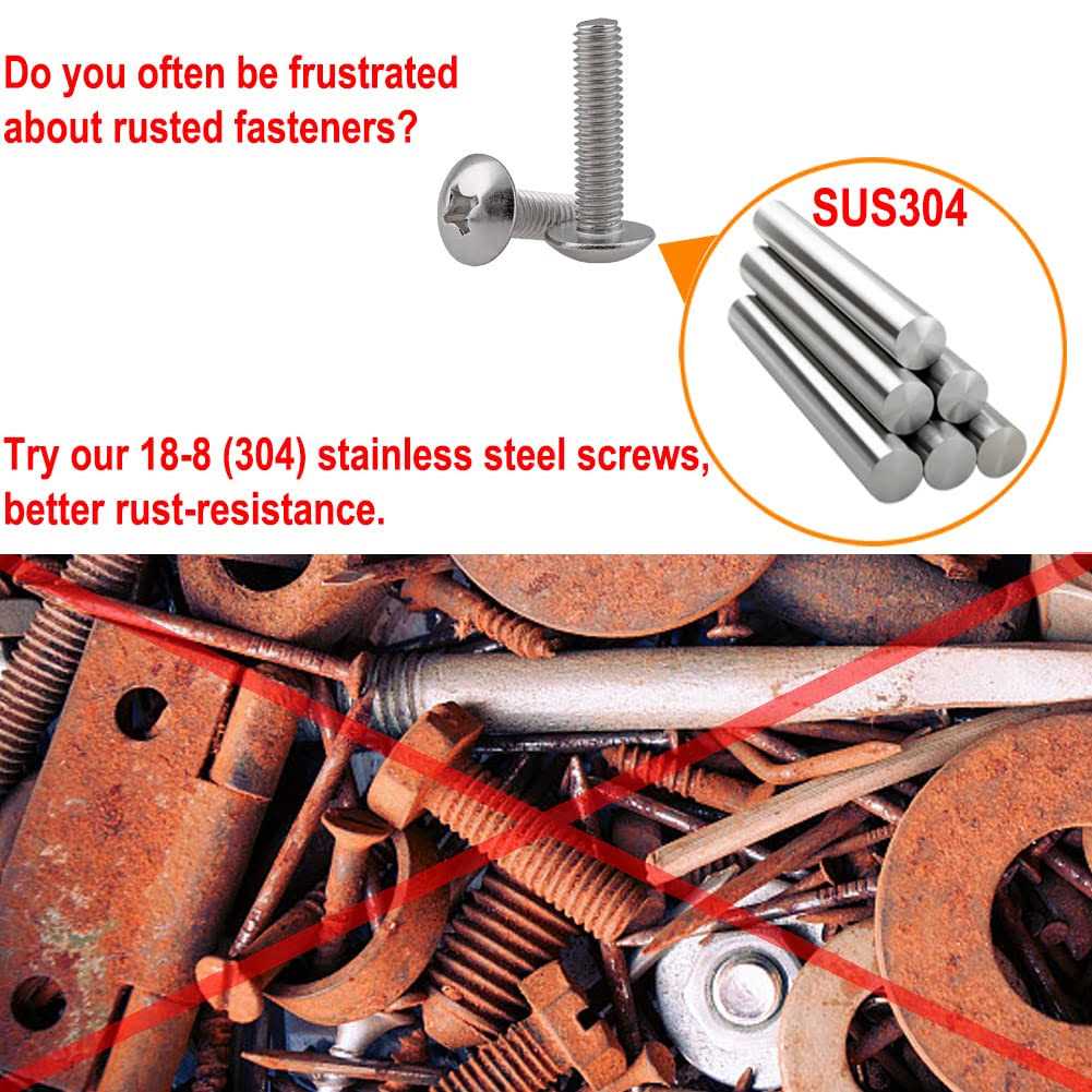 Adiyer 40-Pack Metric M4 x Machine Screws for Cabinet Drawer Knob Pull Handle - Cheap Fitting