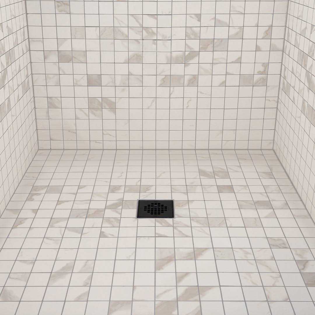 Oatey 4-1/4-in Snap-Tite Square Matte Black Strainer Stainless Steel - Cheap Fitting