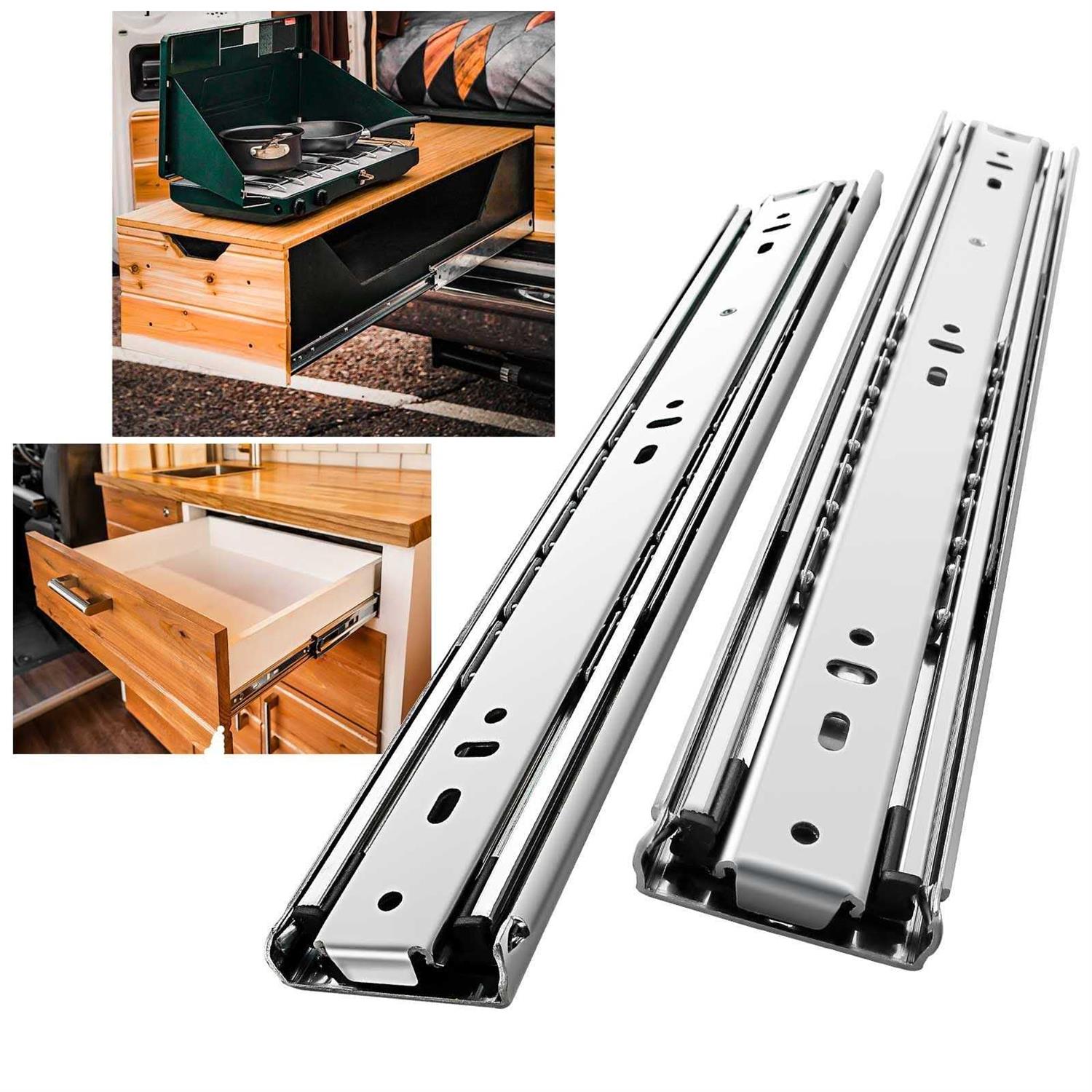 SHUHANG Heavy Duty Drawer Slides with Lock Full Extension 12 14 16 18 20 22 24 26 28 30 32 34 36 38 40 Inch Locking Ball Bearing Side M - Cheap Fitting