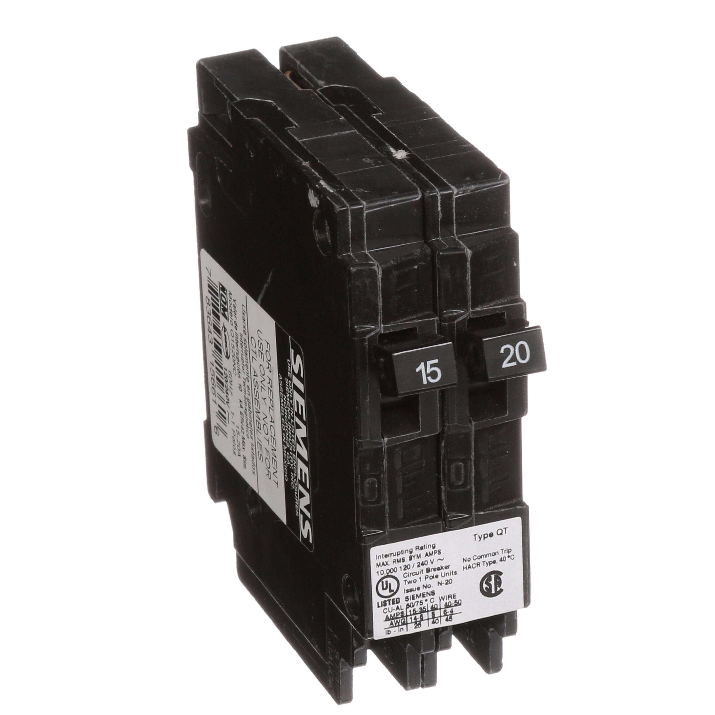 Siemens Q1520NC Tandem Circuit Breaker - Cheap Fitting