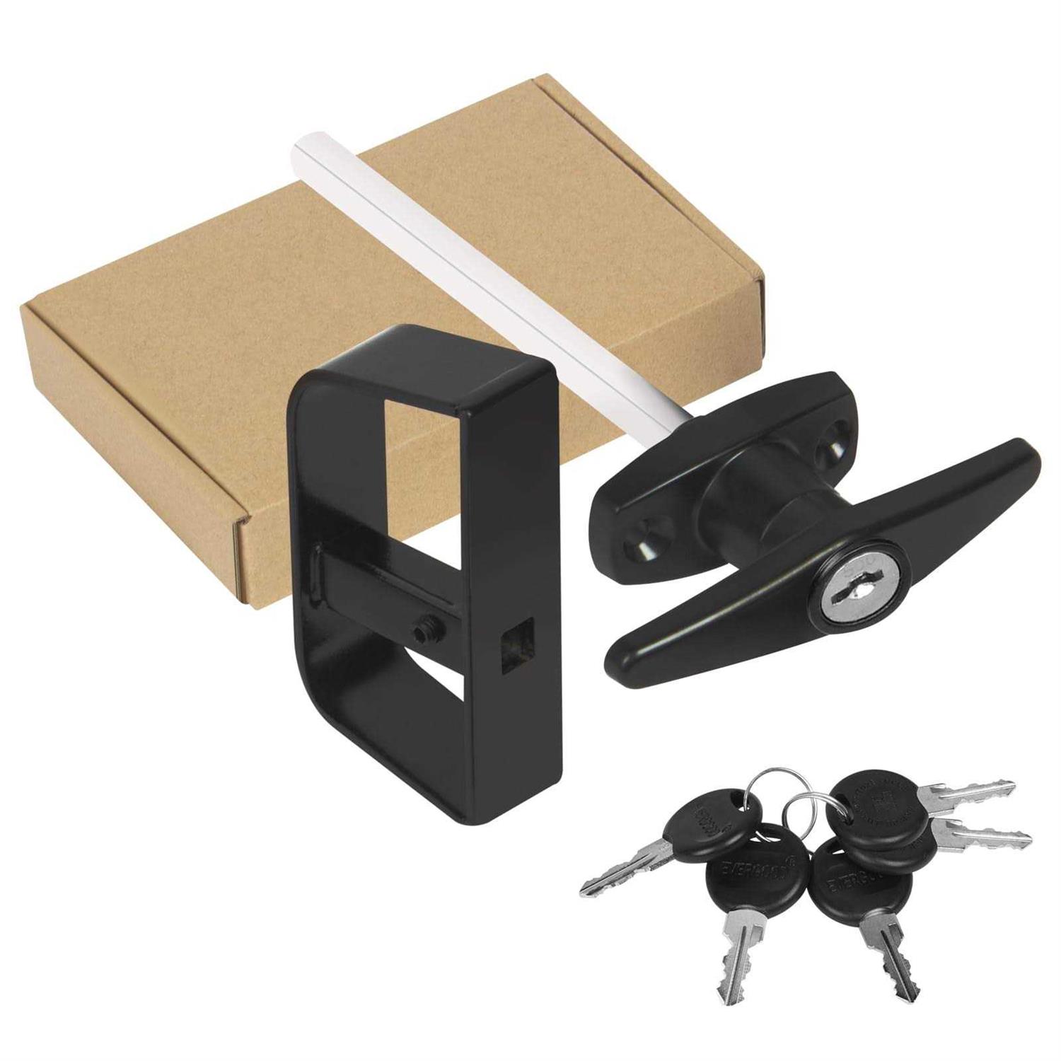 Shed Door Latch T-Handle Lock Kit with 5 KeysBTEOBFY Set 4 and 5 Stem Storage - Cheap Fitting