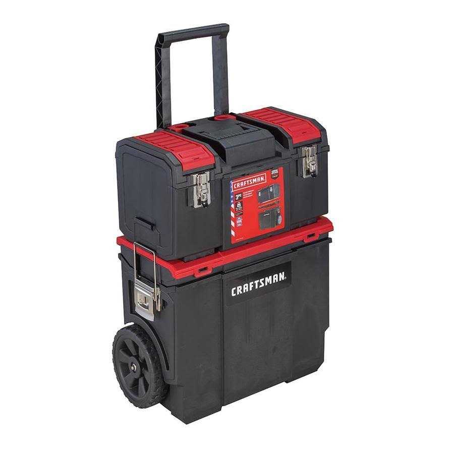 Craftsman DIY 19-in Red Plastic Wheels Lockable Tool Box - Cheap Fitting