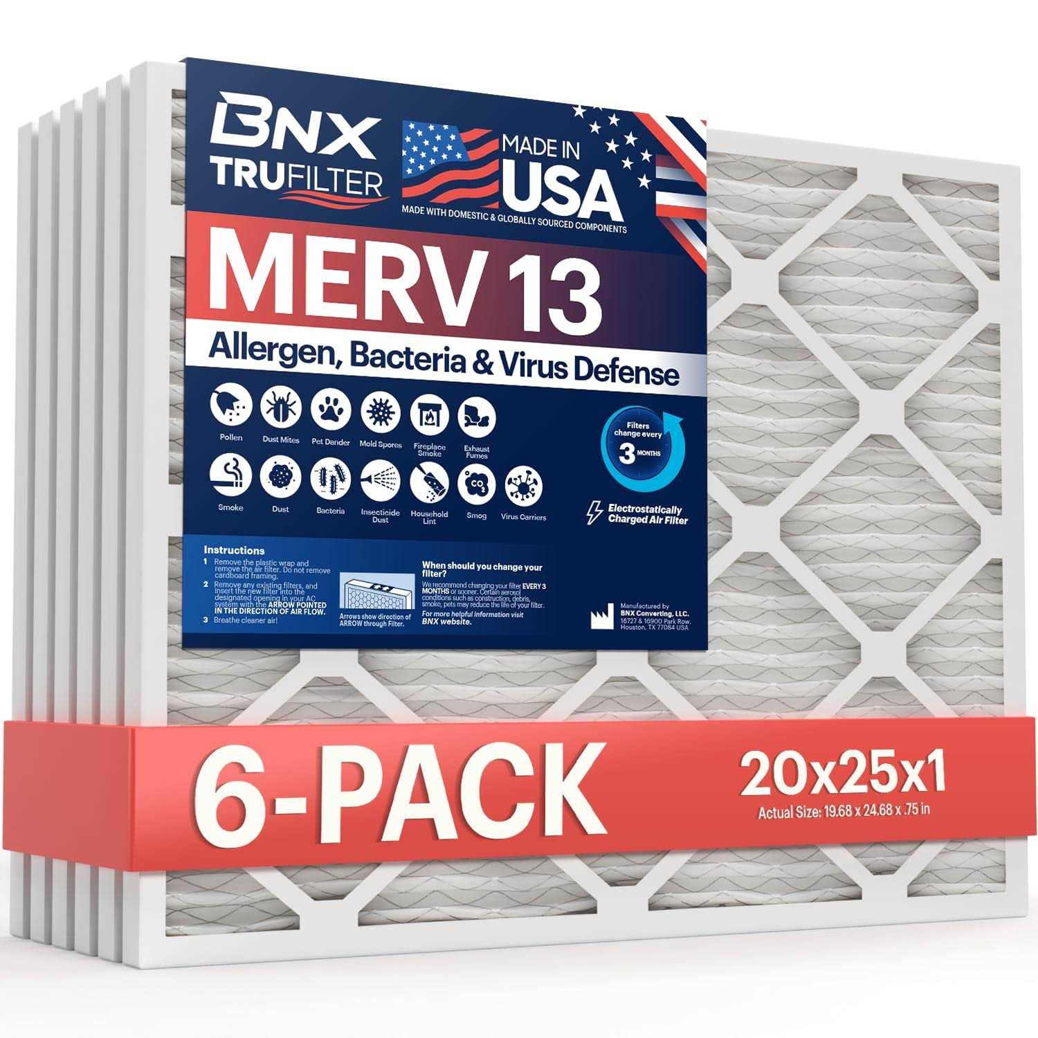 BNX MERV 13 Air Filter MADE IN USA - Cheap Fitting