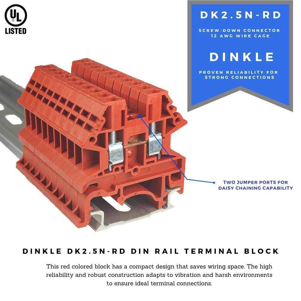 DIN Rail Terminal Blocks Kit by International Connector 20 Dinkle DK2.5N DIN Terminal Block Connectors 12-22 AWG Gauge 20A 600V - Cheap Fitting