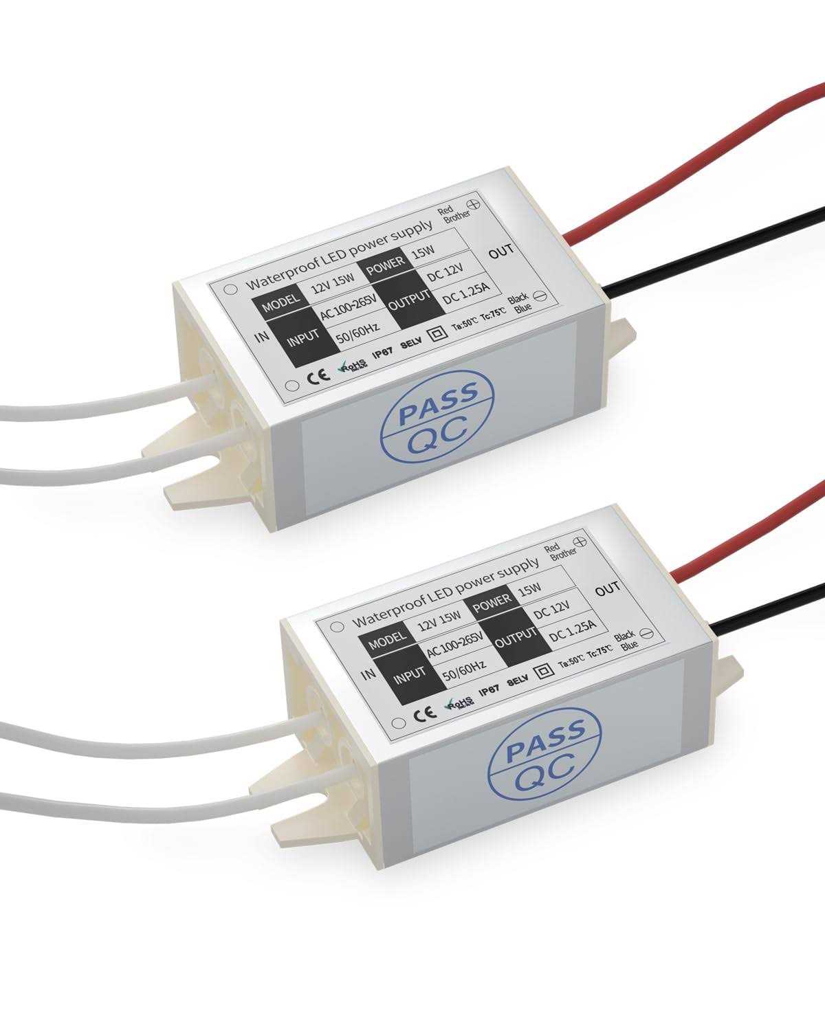 DC 12V LED Power Supply Driver Transformer Lustaled 15W Waterproof IP67 120VAC to 12V DC Converter Constant Voltage LED Switching Power Supply - Cheap Fitting