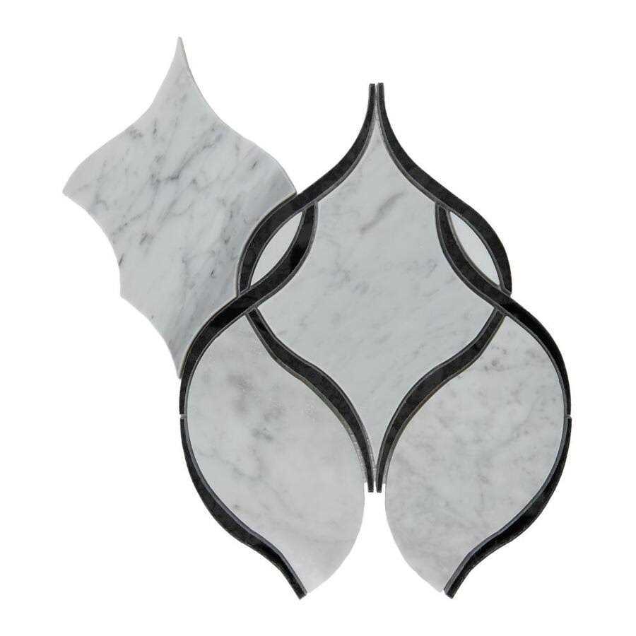 Daltile Lavaliere Diamond and Thassos White 14 in. x 14 in. Marble Petal Mosaic Tile - Cheap Fitting