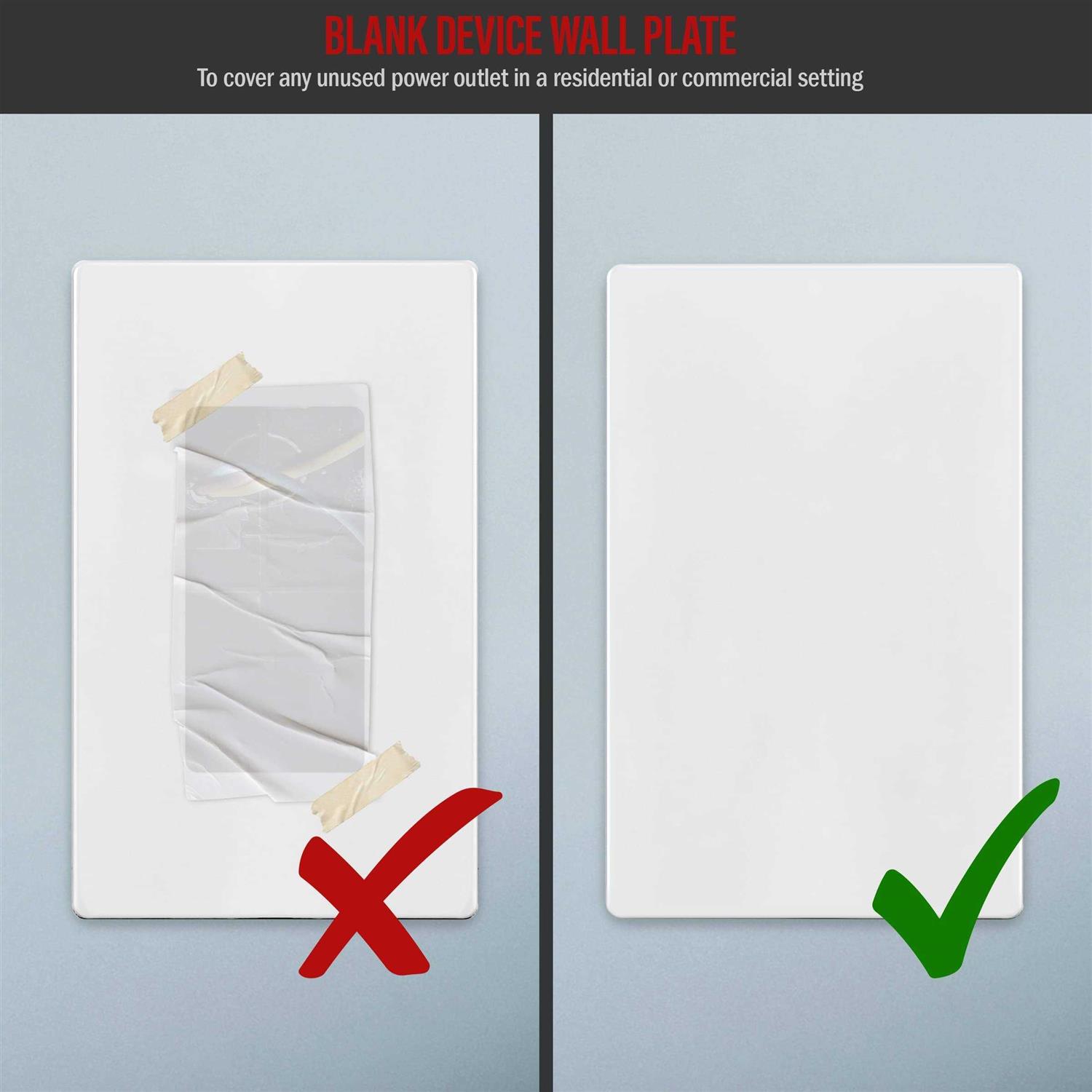 ENERLITES SI8801-W-5PCS Screwless Blank Wall Plate Child Safe Blank Device Outlet Cover - Cheap Fitting