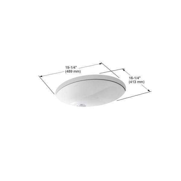 KOHLER Caxton White Undermount Oval Transitional Bathroom Sink - Cheap Fitting