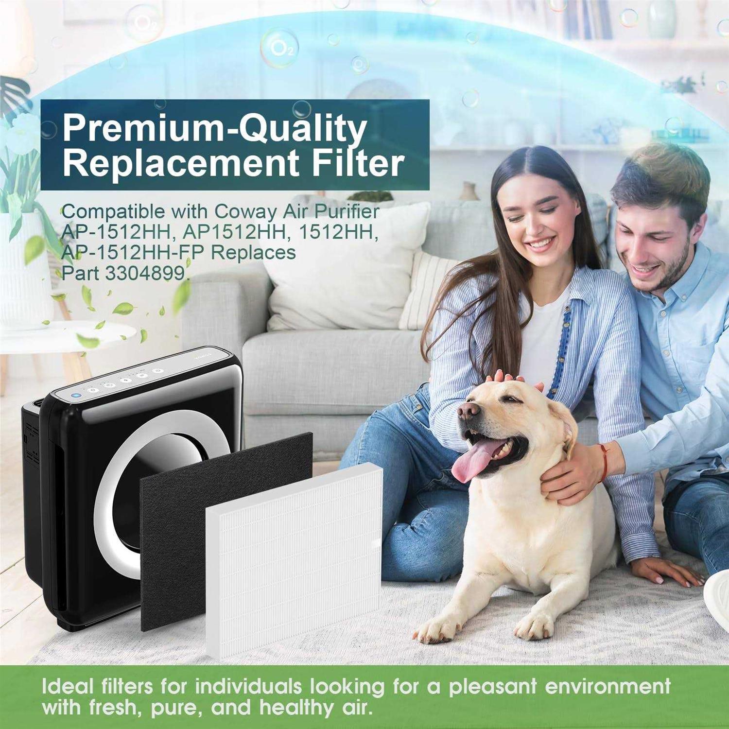 Ap-1512hh Replacement Filter 1 Hepa & 2 Carbon Pre-filters Compatible with Coway Airmega Air Purifier Ap-1512hh - Cheap Fitting