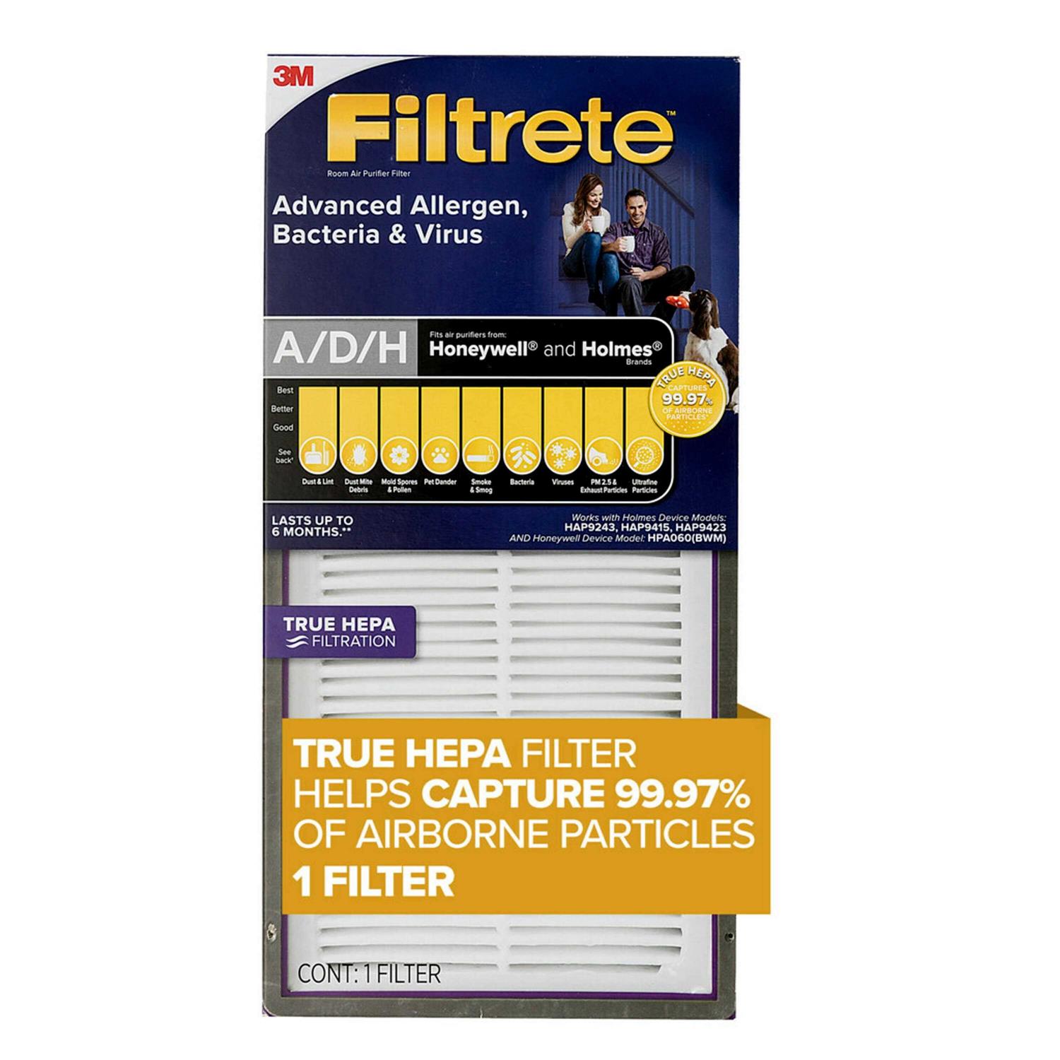 Filtrete Advanced Allergen Bacteria & Virus True HEPA Room Air Purifier K Filter - Cheap Fitting