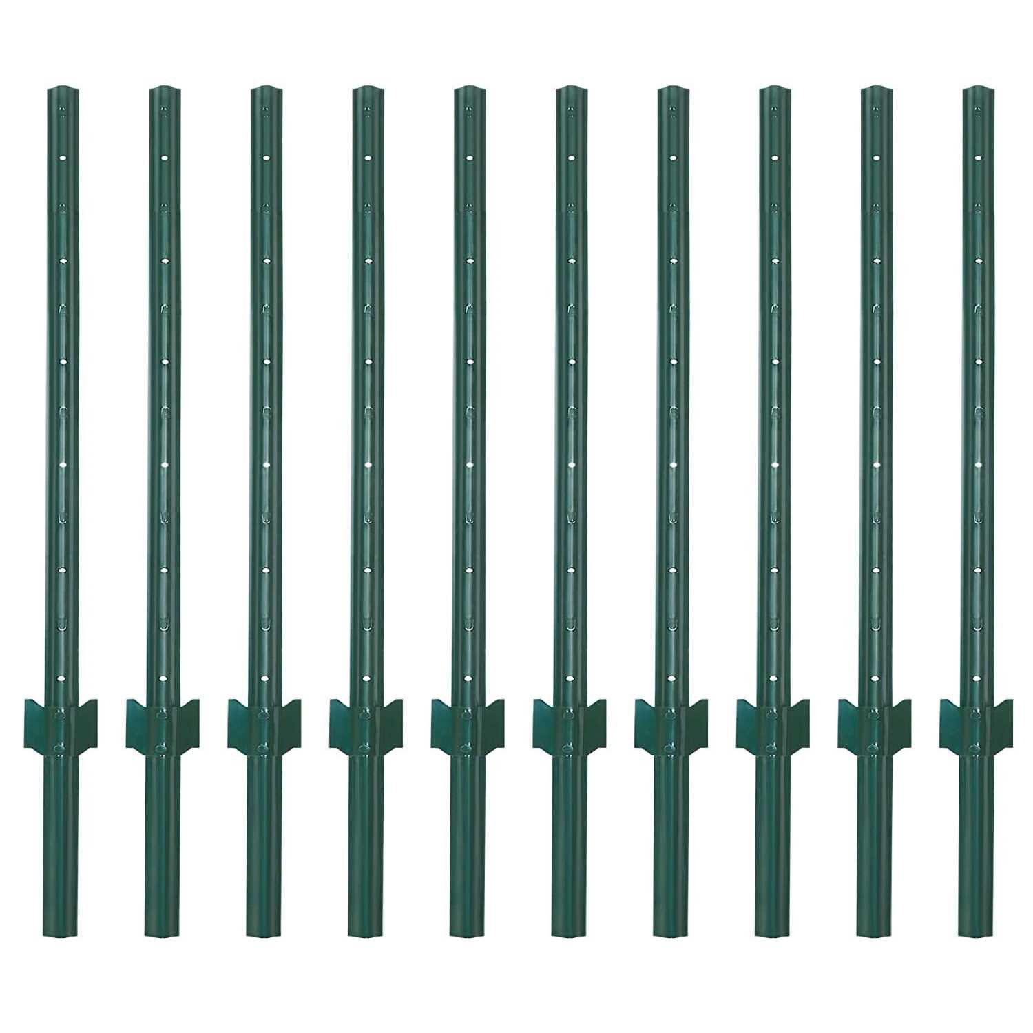 LADECH 3-4-5-6-7 Feet Sturdy Duty Metal Fence Post – Garden U Post for Fencing - Cheap Fitting