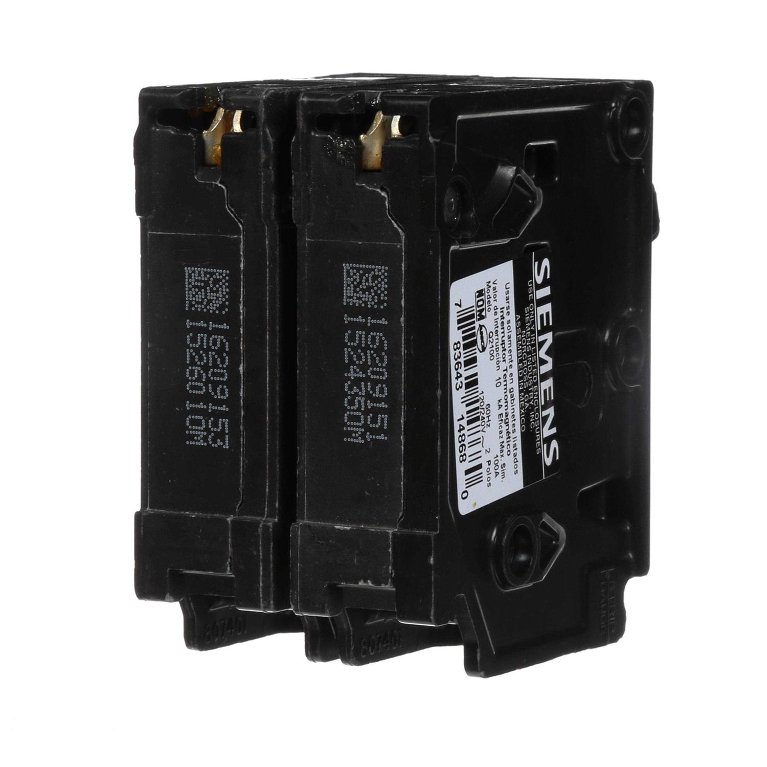 Siemens Q2100 2 Pole Circuit Breaker - Cheap Fitting