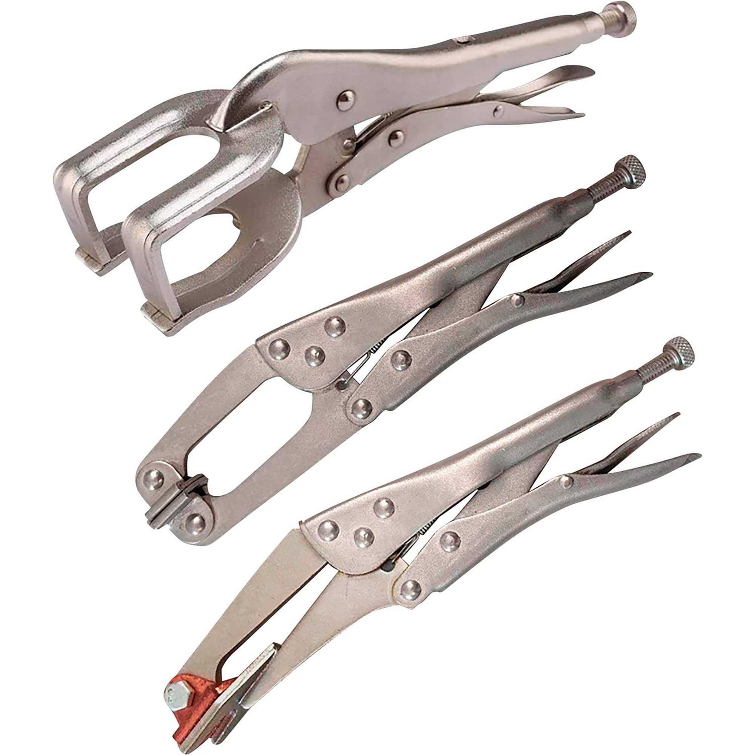 klutch 3-pc. spot welding clamp set 10in. plug weld plier, 10in. locking plier and 10in. claw welding clamp - Cheap Fitting