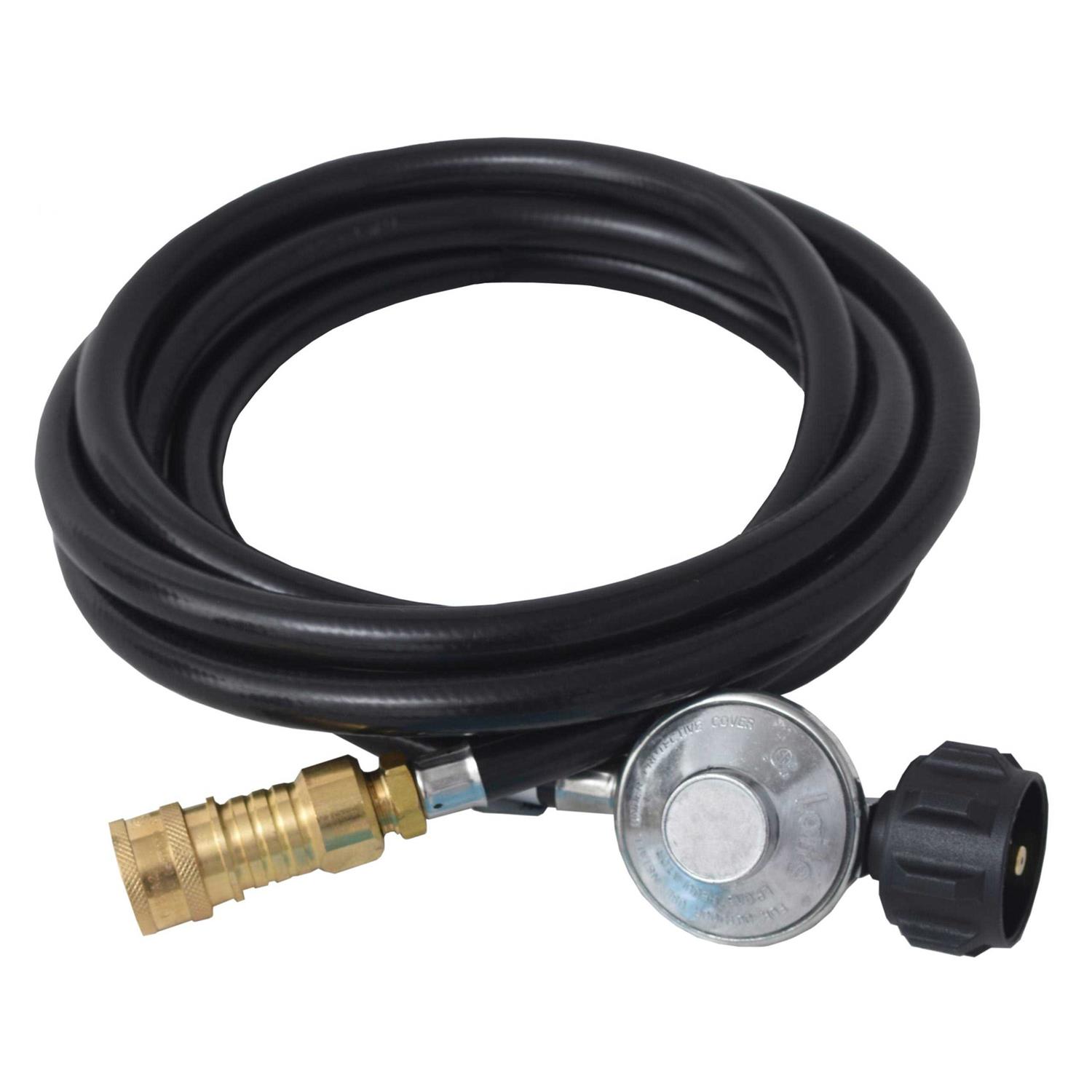 Flame King 12 ft. LP Regulator Hose with 3/8 in. Quick Connect for Heater - Cheap Fitting