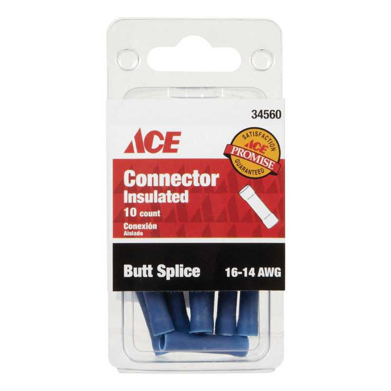 Ace Insulated Wire Butt Connector Blue 10 pk - Cheap Fitting