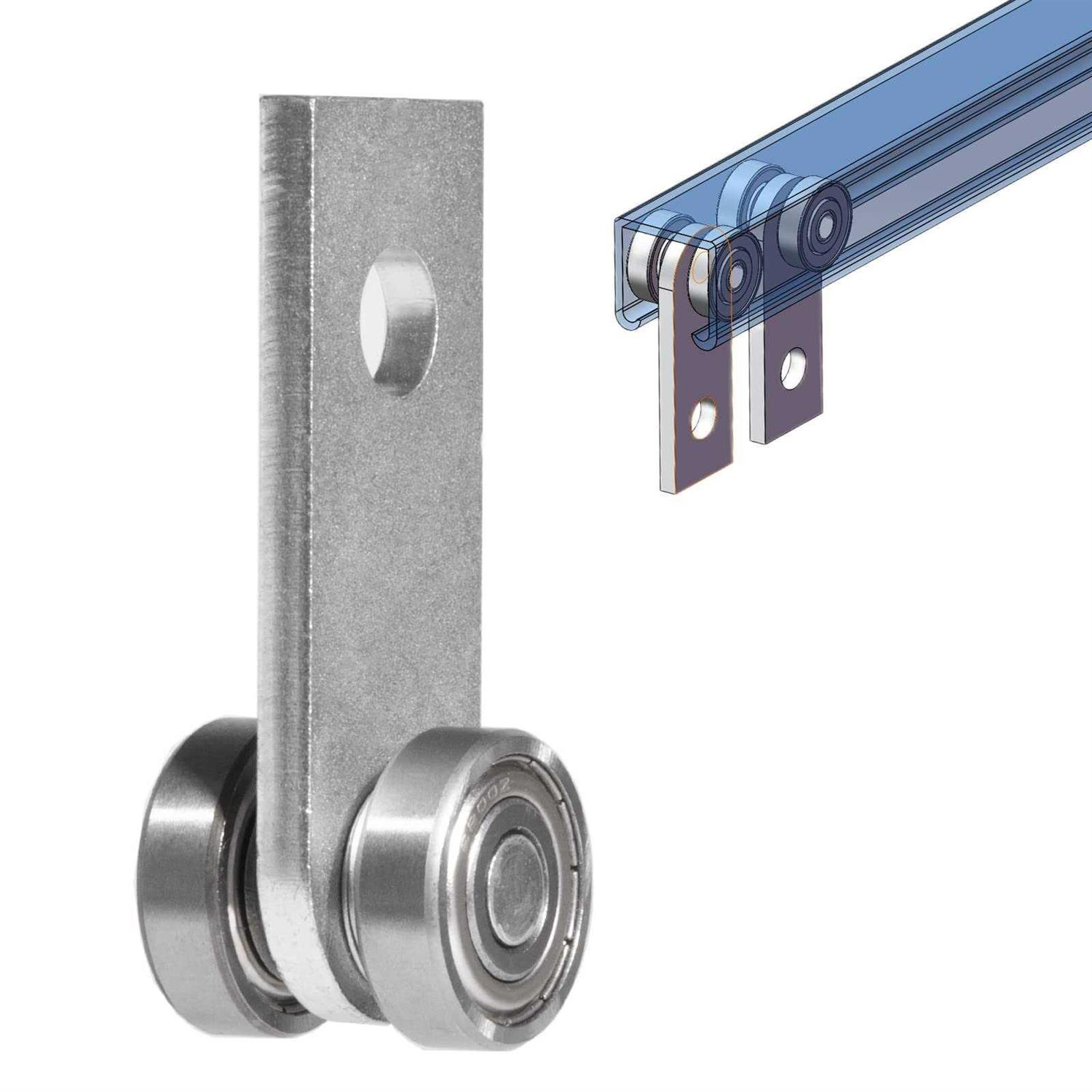 2 Wheel Trolley Assembly Rollers Two Bearing Trolley Assembly for 1-58 - Cheap Fitting