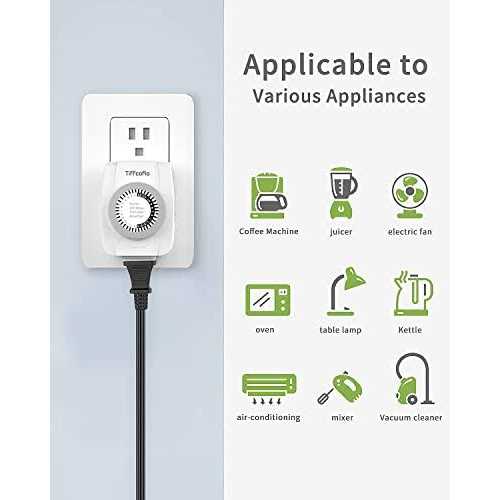 TiFFCOFiO Indoor Mechanical Outlet Timer 3 Prong Timers for Electrical Outlets - Cheap Fitting