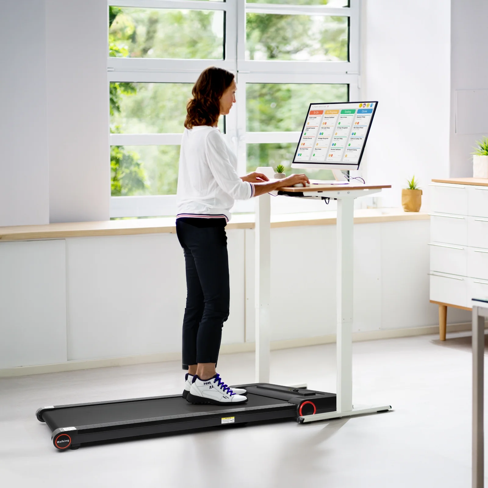 2 in 1 Under Desk Treadmill with 300lbs Weight Capacity, Portable Quiet Compact Walking Pad, Electric Treadmill for Walking and Jogging - Cheap Fitting