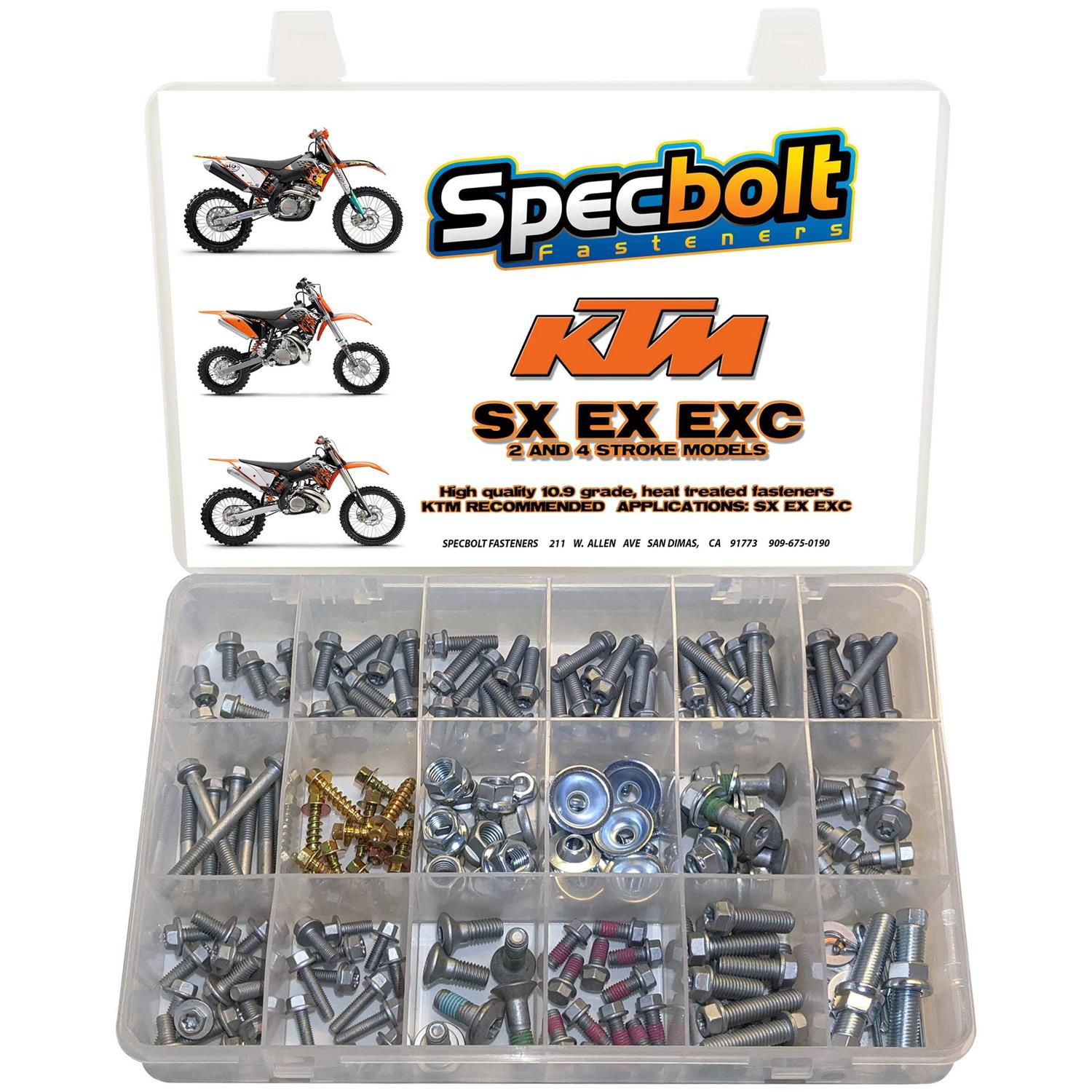250pc Specbolt Brand Bolt Kit For Maintenance Upkeep Of Present Ktm Sx Ex Exc Mx Dirt Bike Fastener This Includes 2 Strokes 50 60 65 85 105 125 250 30 - Cheap Fitting