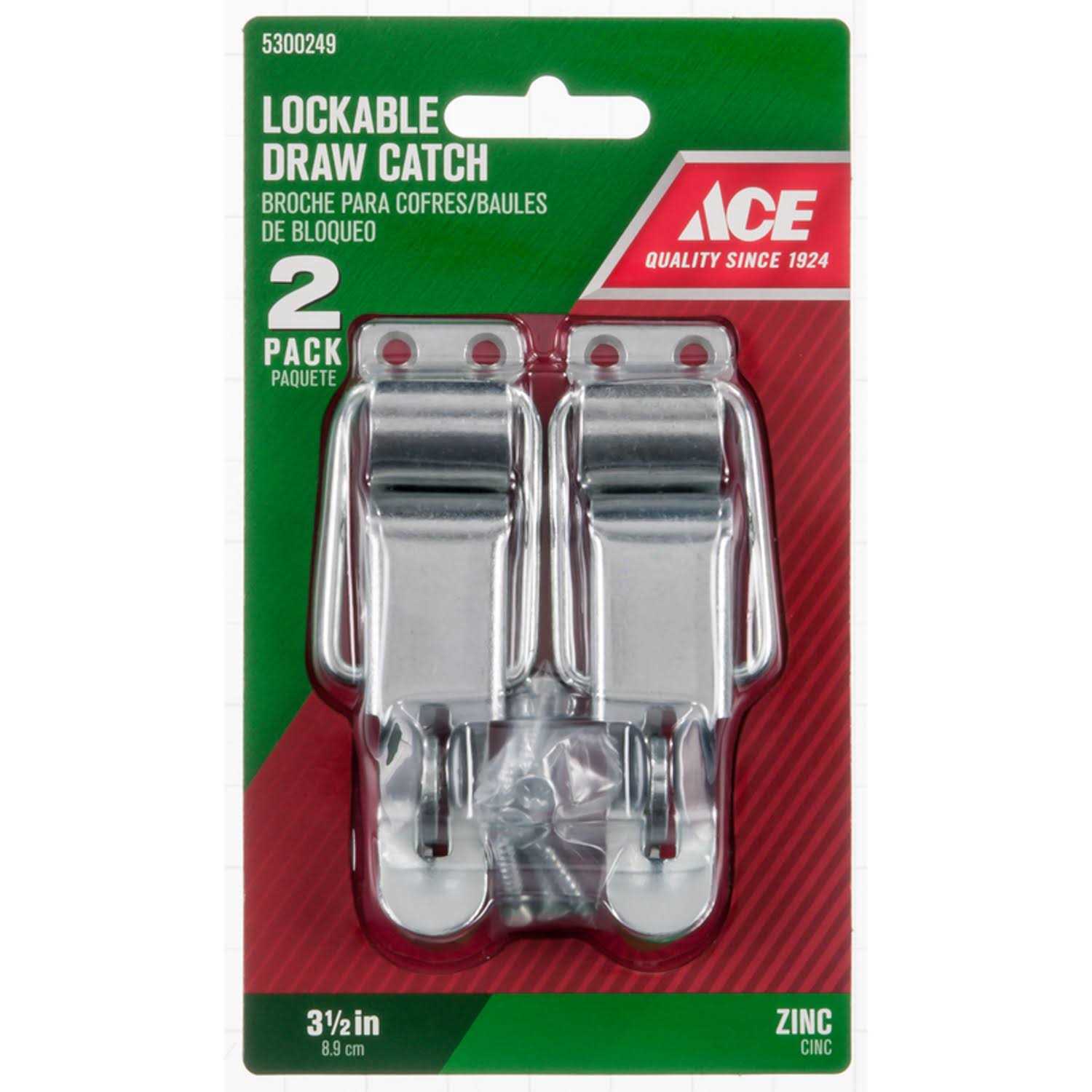 Ace zinc-plated zinc Lockable Drawer Catch 2 pk - Cheap Fitting