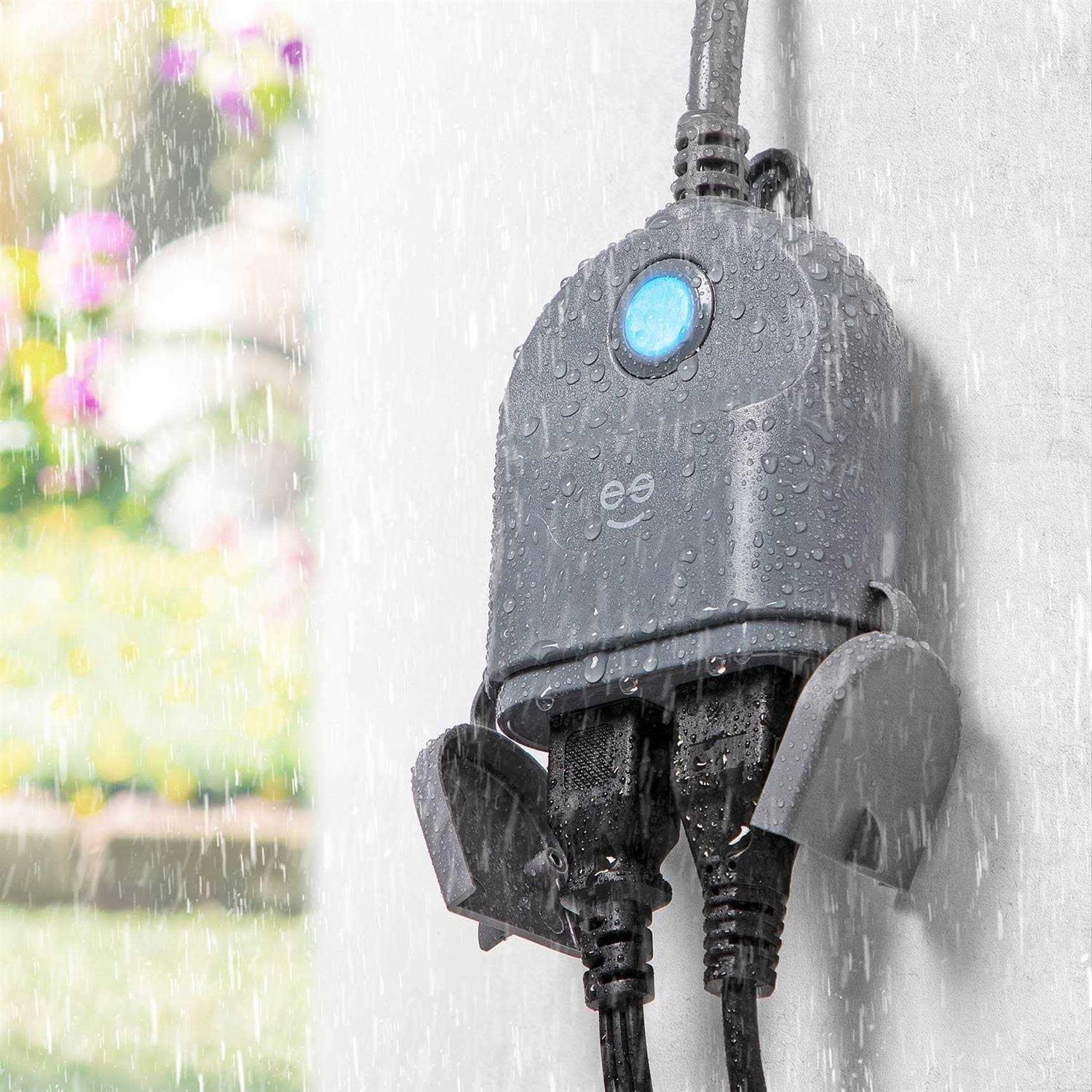 Geeni Outdoor Duo Wi-Fi Smart Plug, Weatherproof, No Hub Required, Wireless Remote Control and Timer - Cheap Fitting