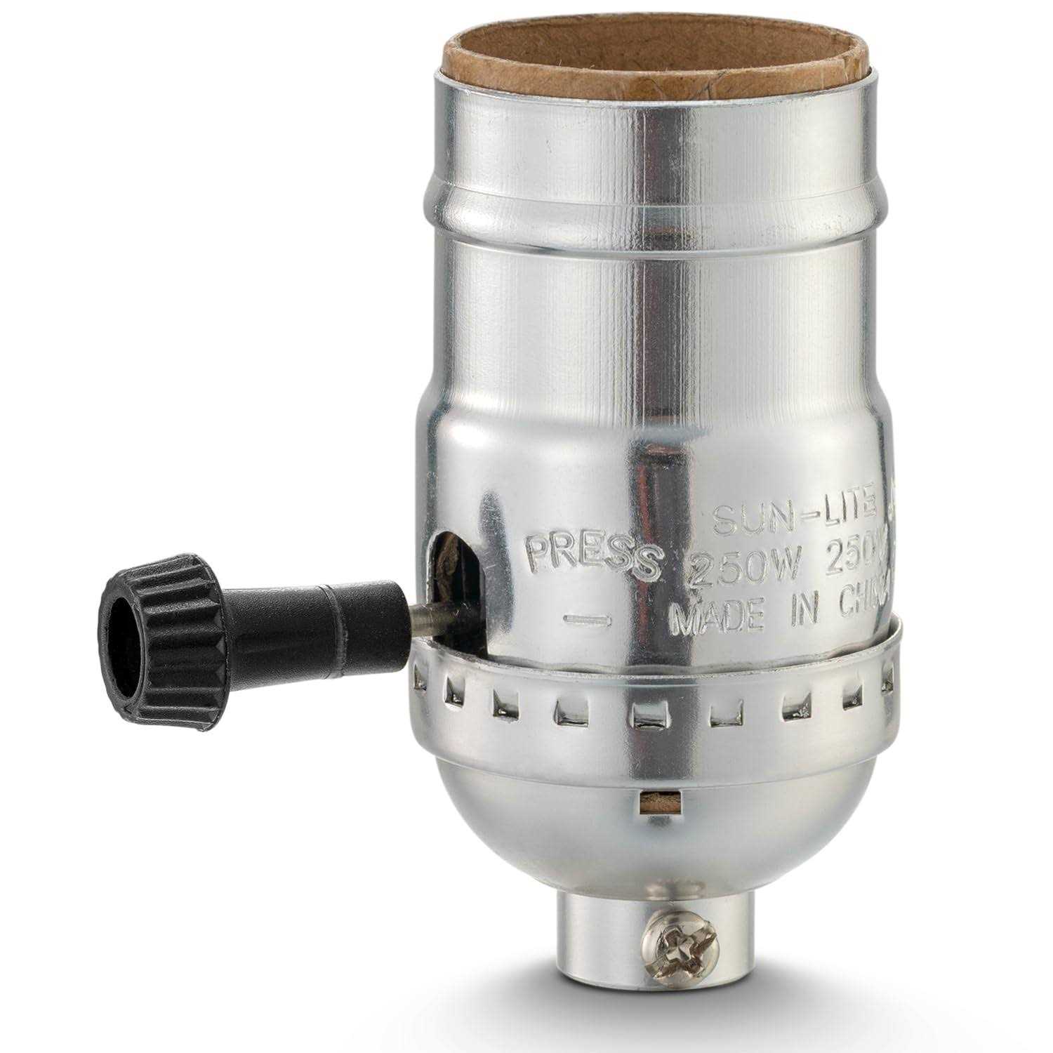 3 Way Lamp Socket Replacement, E26 Threaded Base, Turn Knob for Low-Medium-High Light Settings, Lamp Parts for Table and Floor Lamps Repair - Cheap Fitting