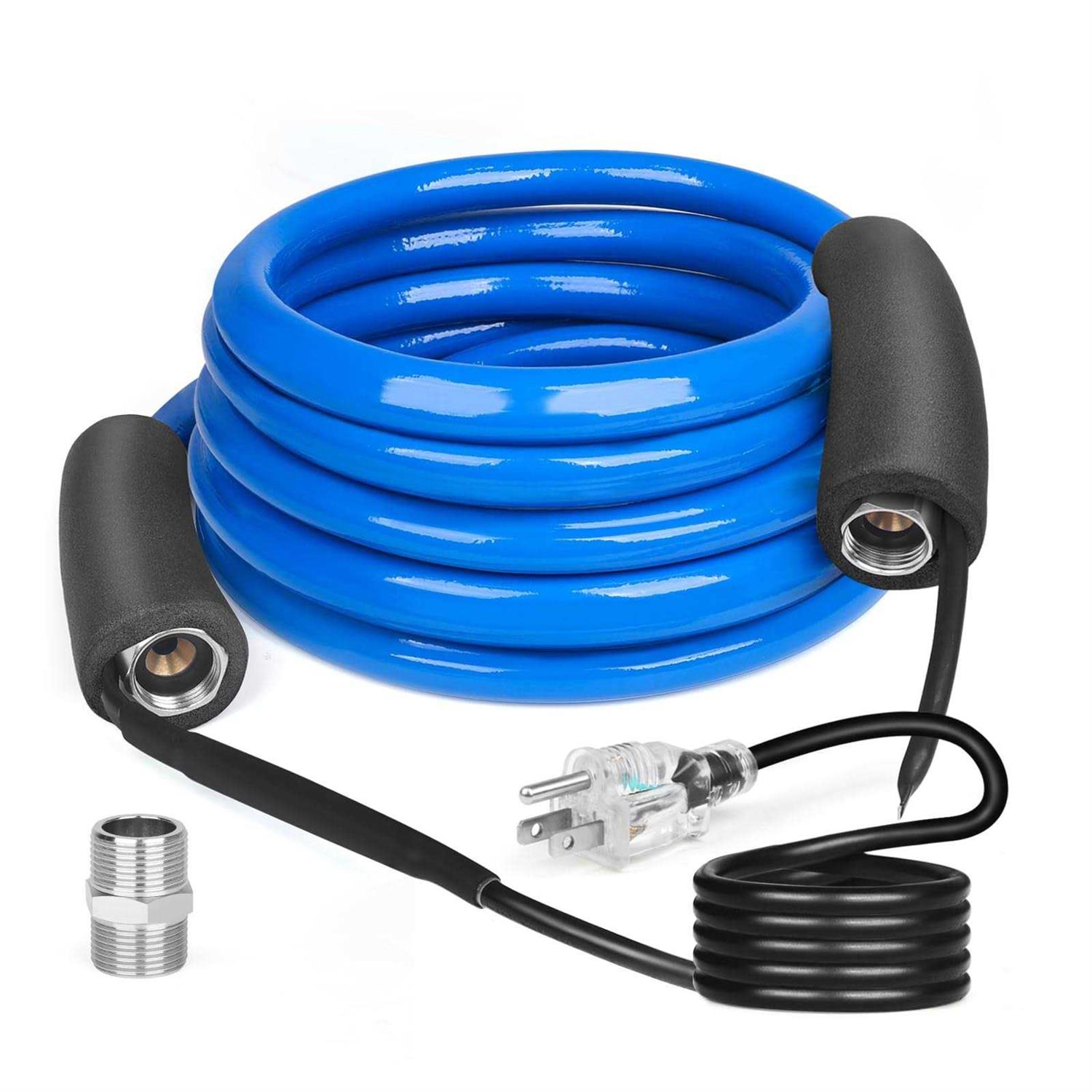 Wufoty Heated Water Hose for RV,Heated Drinking Water Hose with Thermostat,Lead and BPA Free,1/2Inner Diameter,Temperatures Down to -40°F - Cheap Fitting