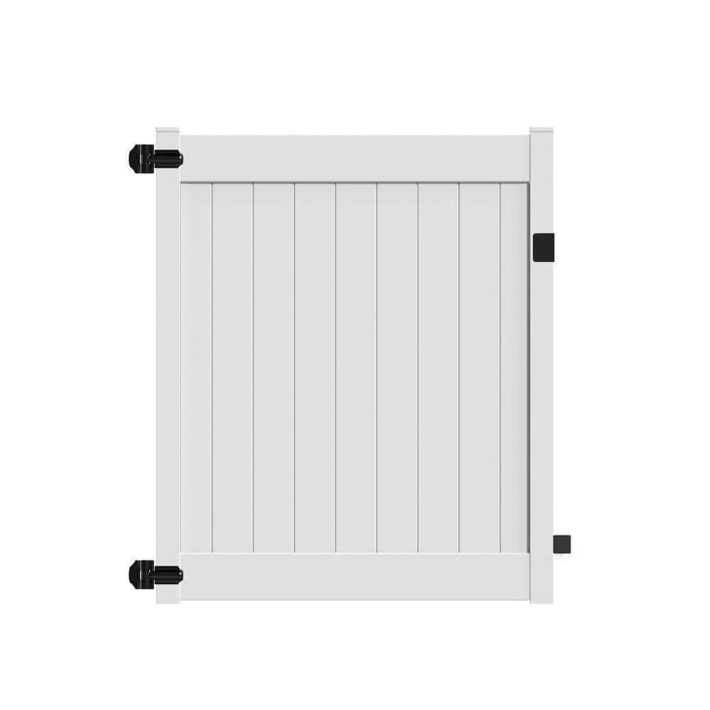 Veranda Linden 4 ft. W x 6 ft. H White Vinyl Un-Assembled Fence Gate - Cheap Fitting