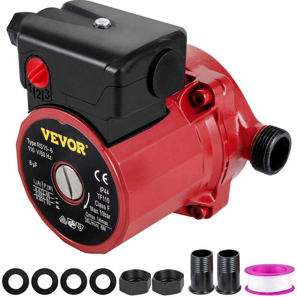 VEVOR Recirculating Pump 93-Watt 110-Volt Water Circulator Pump 3-speed NPT 3/4 in. 9.5 Gpm 1/8 HP. for Market Electric Heater - Cheap Fitting