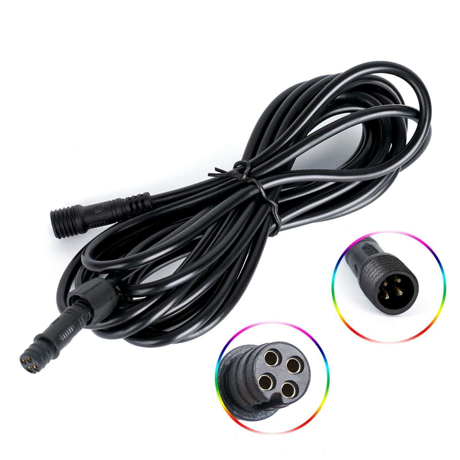 Ychow-tech 10ft 4Pin Extension Cable Cord Wire for 4 & 6 & 8 Pods RGB - Cheap Fitting