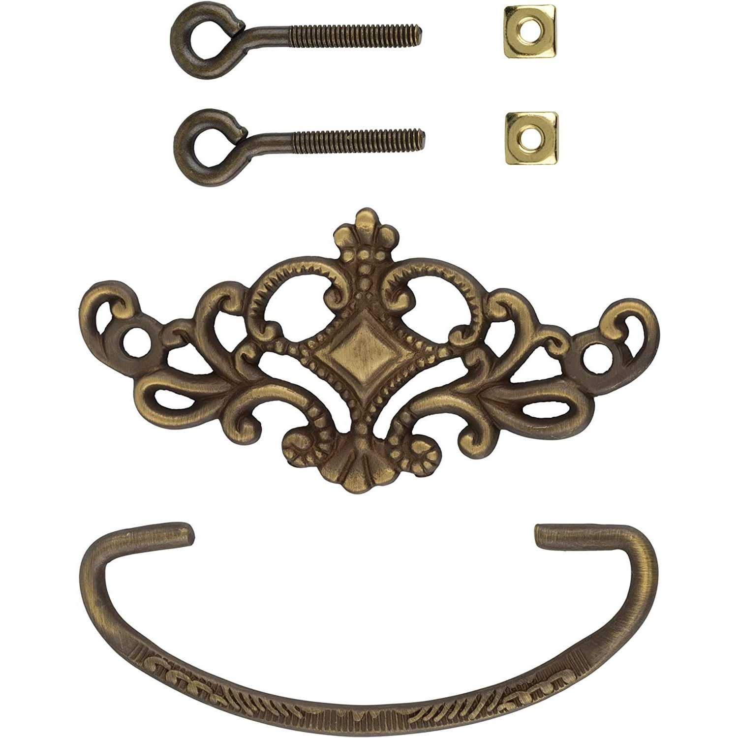 UNIQANTIQ HARDWARE SUPPLY Victorian Period Antique Cast Brass Bail Drawer Pull - Cheap Fitting