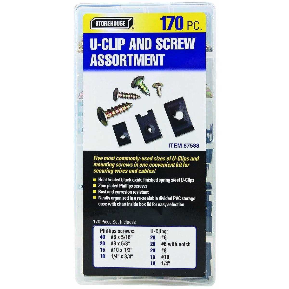 Storehouse U-Clip and Screw Assortment 170 Pc - Cheap Fitting