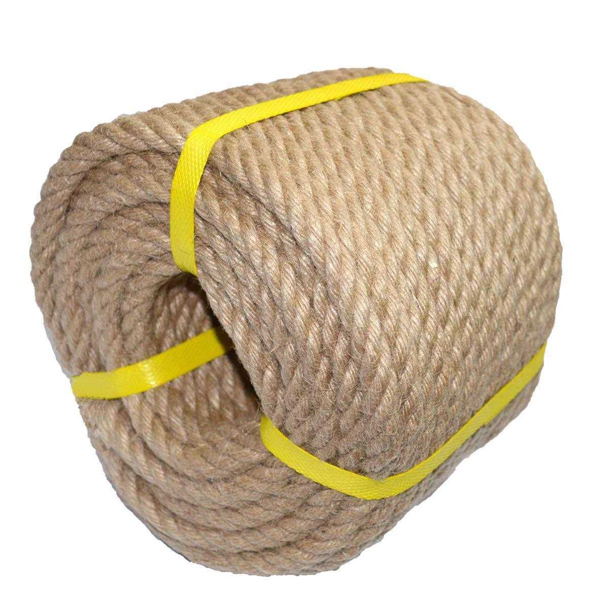 100% Natural Hemp Rope Twisted Strong Jute Rope 100 Feet 1/2 Inch 4 Ply Hemp Rope All Purpose Cord for Crafts - Cheap Fitting