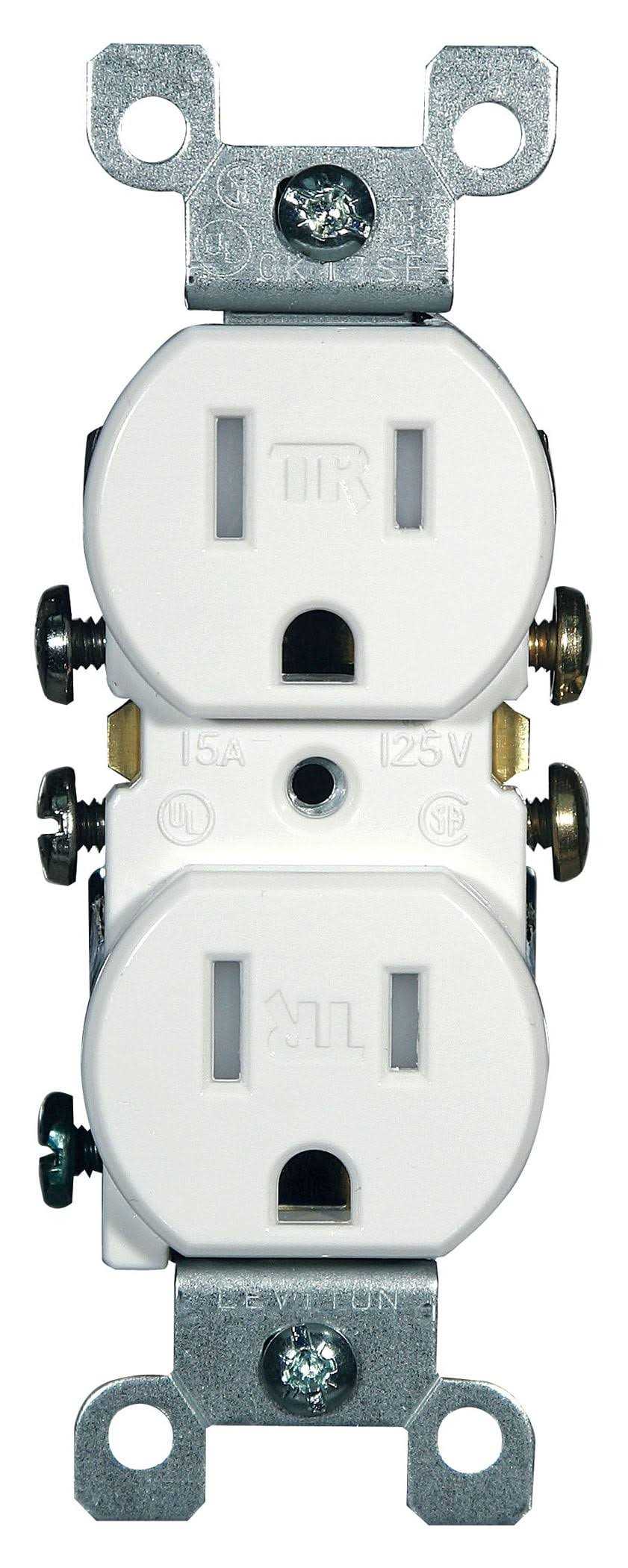 Leviton T5320-WMP Duplex Tamper Resistant Receptacle - Cheap Fitting