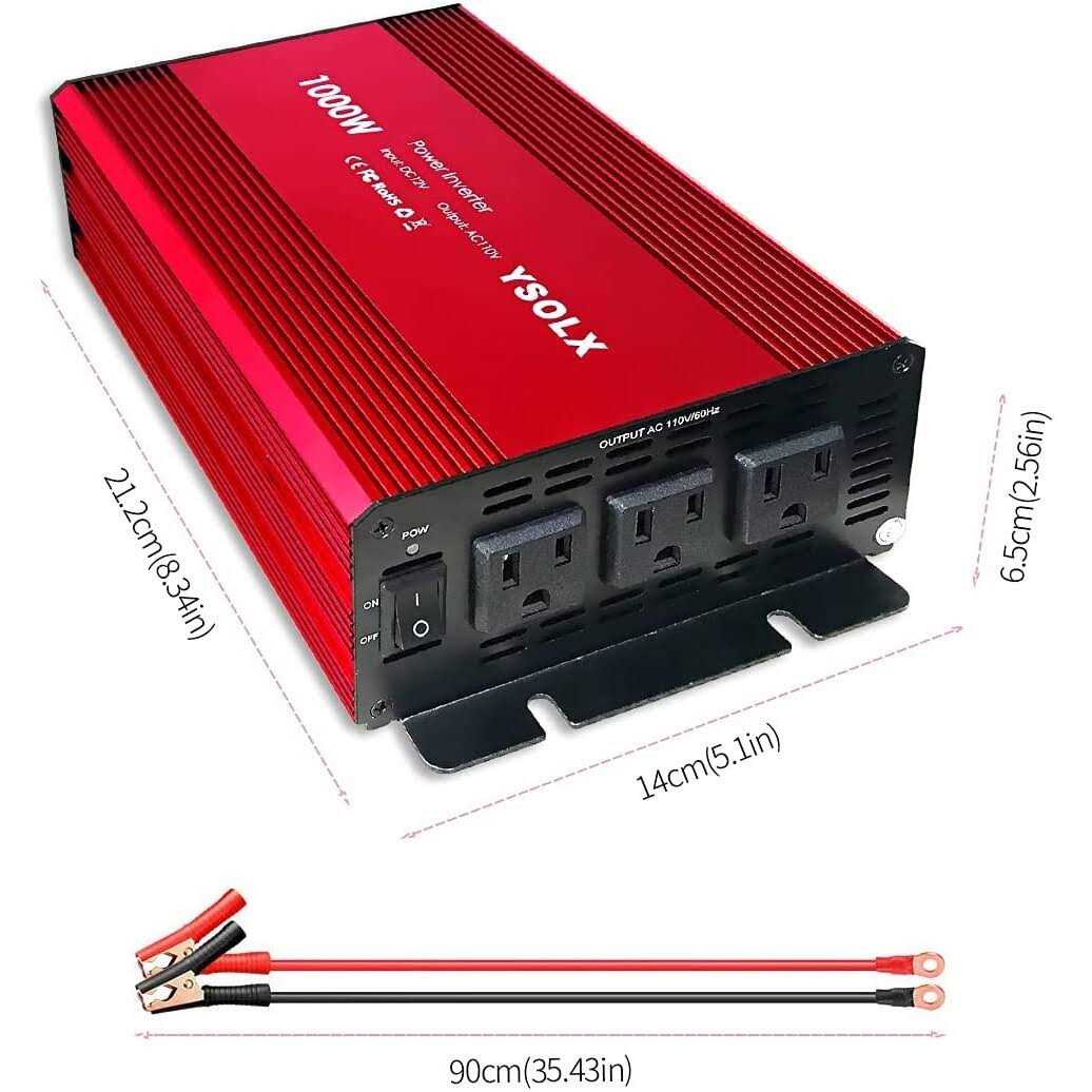 YSOLX Power Inverter 12v To 110v Dc To Ac Converter With 3 Ac Outlets - Cheap Fitting