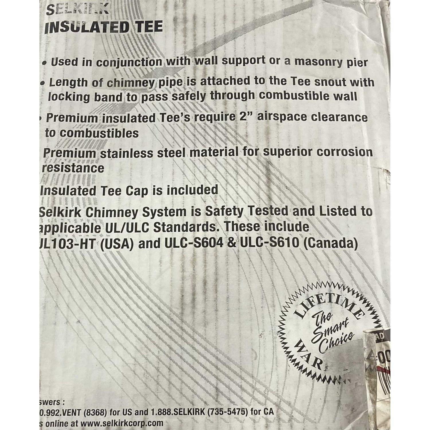 Selkirk Insulated Tee with Plug Stainless - Cheap Fitting