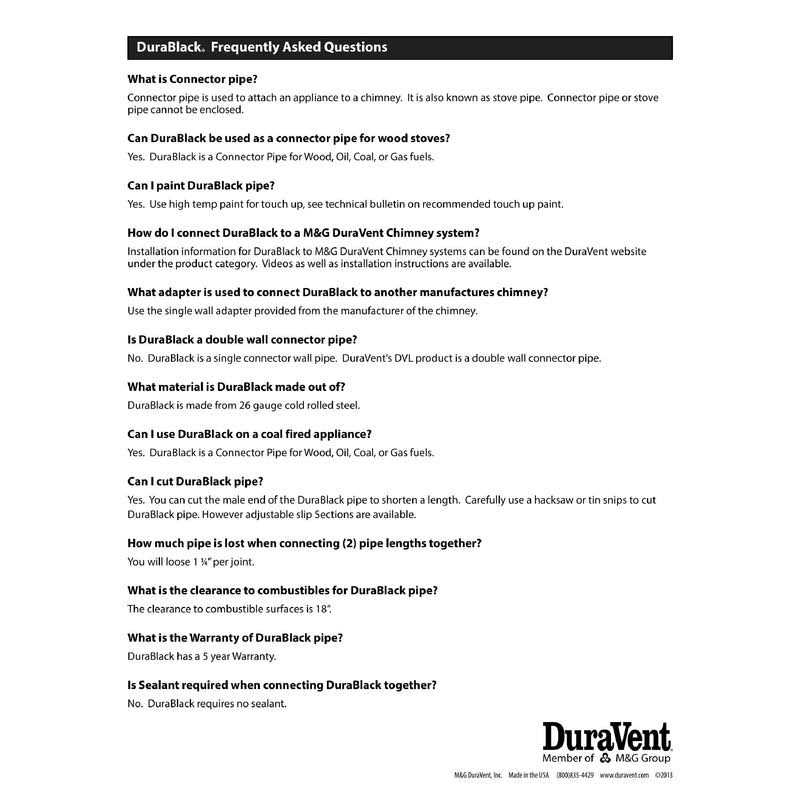 DuraVent DuraBlack Stove Pipe Kit - Cheap Fitting