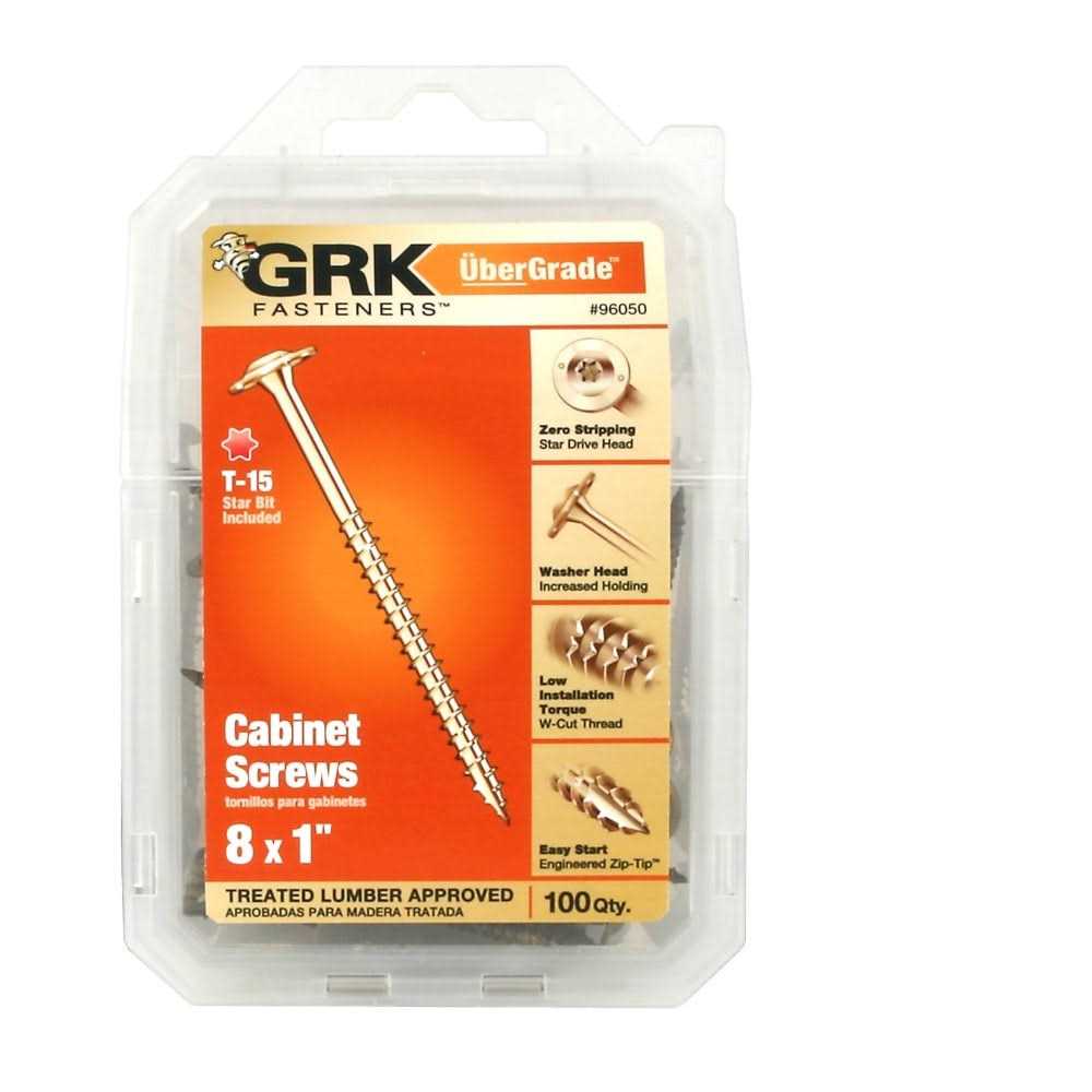GRK Fasteners #8 x 1 in. Star Drive Flat Washer Head Cabinet Screw - Cheap Fitting