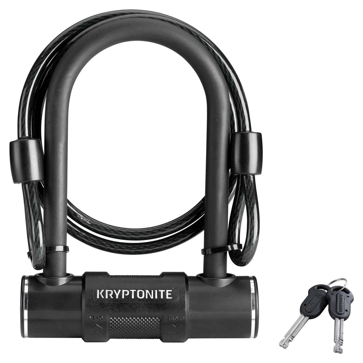 Kryptonite Mini 12mm U-Lock Bicycle Lock & 8mm Looped Bike Security Cable - Cheap Fitting