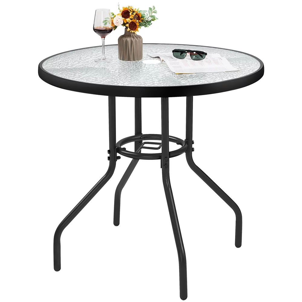 Yaheetech 31.5'' Outdoor Patio Round Bistro Table with Umbrella Hole,Black - Cheap Fitting