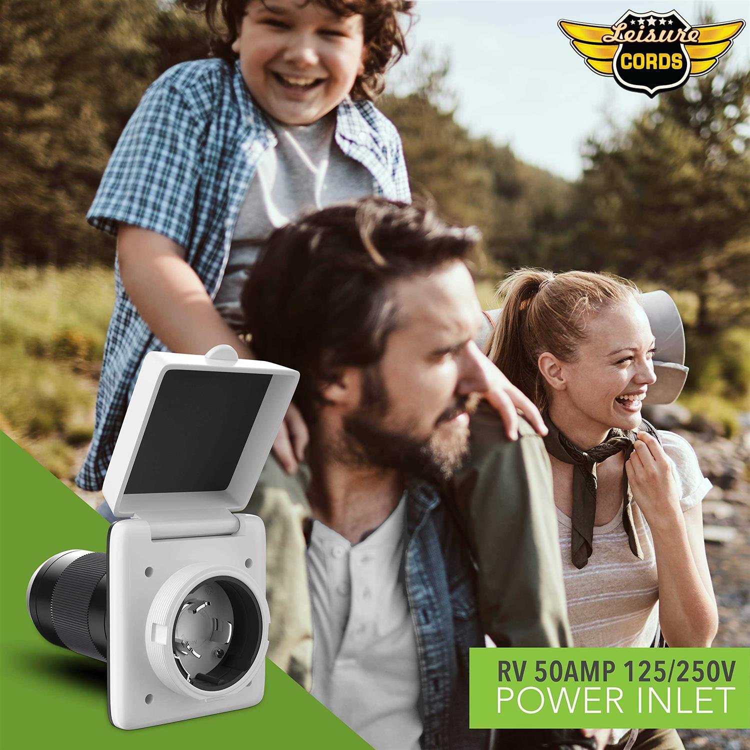 Leisure Rv 125/250v 50 Amp Power Plug Twist Lock Inlet with 3 Stainless Steel Pins - Cheap Fitting